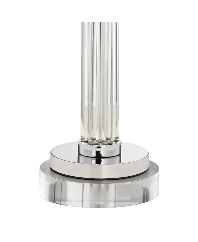 Possini Euro Design Cadence Modern Table Lamp with Square Riser 33" Tall Glass Column Shade for Bedroom Living Room Bedside Nightstand Office