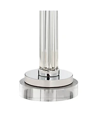 Possini Euro Design Cadence Modern Table Lamp with Square Riser 33" Tall Glass Column Shade for Bedroom Living Room Bedside Nightstand Office