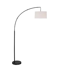 360 Lighting Cora Modern Industrial 72" Tall Arc Floor Lamp with Smart Socket Metal Drum Shade for Living Room Reading