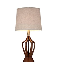 360 Lighting St. Claire 30 3/4" Tall Open Base Large Mid Century Modern End Table Lamps Set of 2 Wood Finish Living Room Bedroom