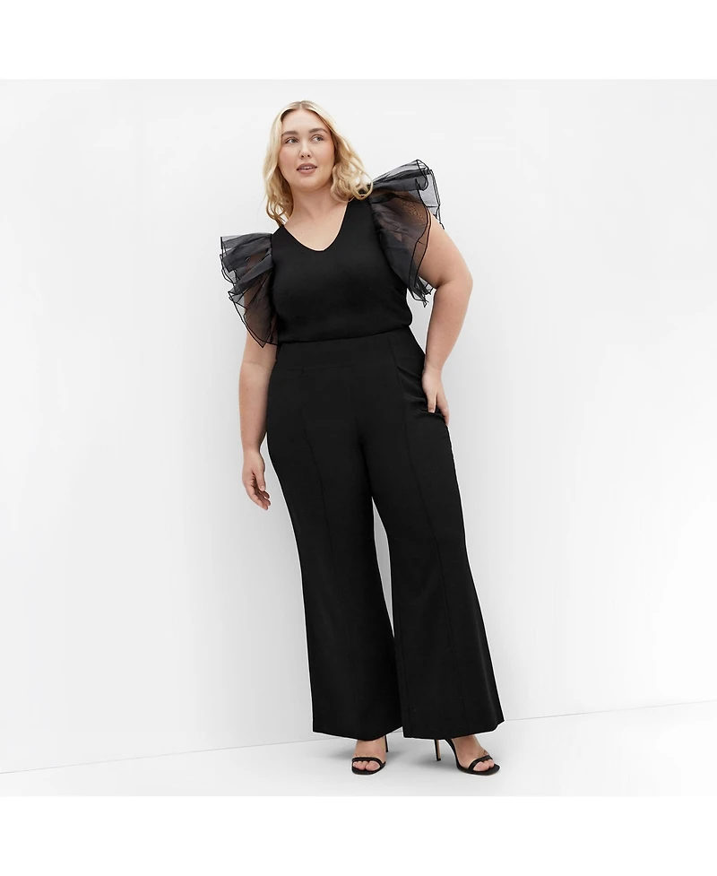 City Chic Plus size Sierra Ruffle Sleeve Top