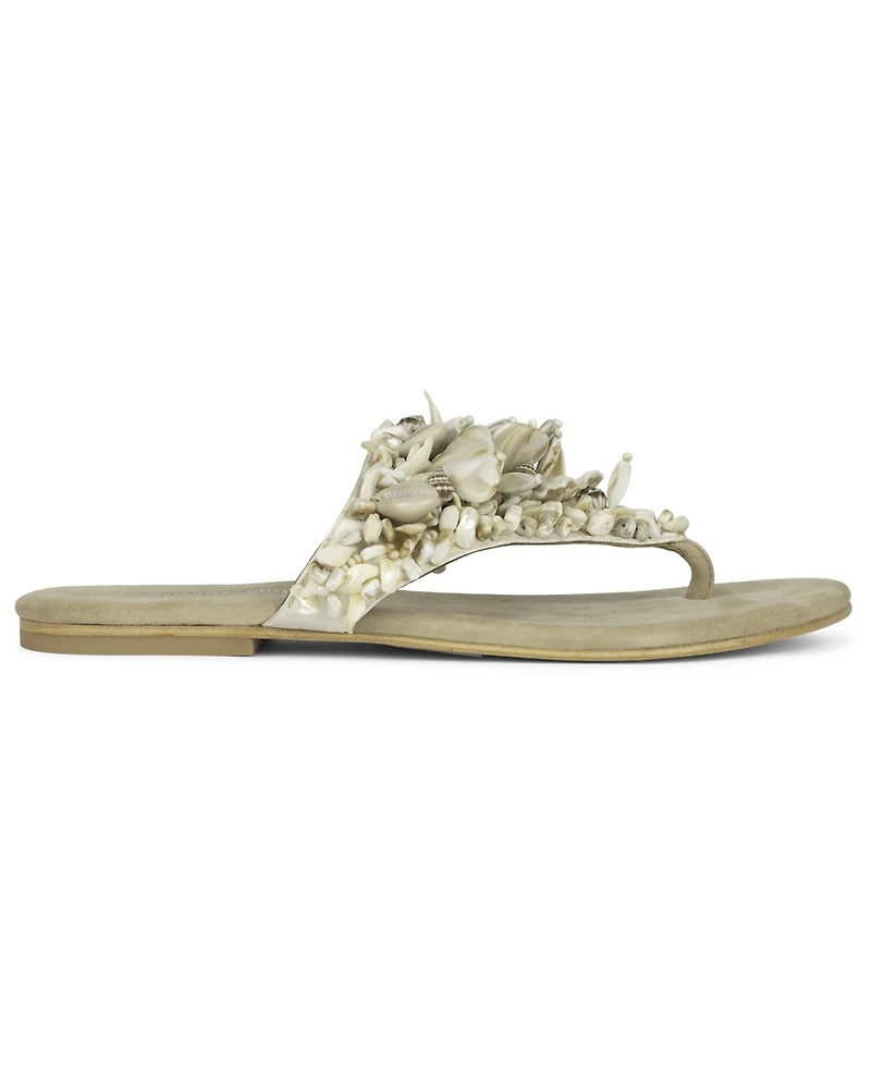 Jeffrey Campbell Women's Tidal Wave Shell Thong Flat Sandals