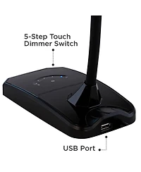 360 Lighting Ricky 13 3/4" High Small Modern Desk Lamps Set of 2 Usb Ports Led Gooseneck Home Office Living Room Charging