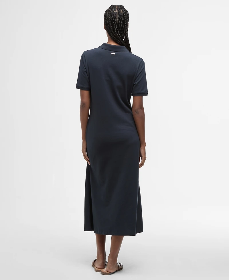 Barbour Women's Celeste Rib Collared Neck Midi Polo Dress