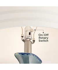 Possini Euro Design Annette 38" Tall Large Modern End Table Lamps Set of 2 Drip Finish Ceramic Living Room (Colors May Vary)