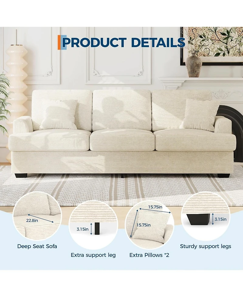 gaomon 86" Corduroy Sofa