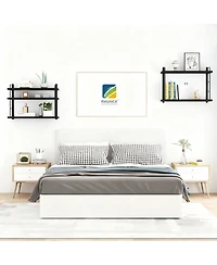 Yigii Wall Shelves Floating Wood Mounted Bookshelves Storage 40lb Capacity