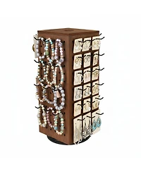Yigii 3 Tier Wooden Rotating Bracelet Holder Display Stand 42 Hooks