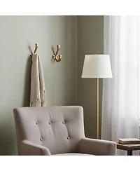 Yigii 5 Pack Double Coat Hat Hooks Antique Brass Wall Mounted Towel Hanger for Backpack Purse Organization