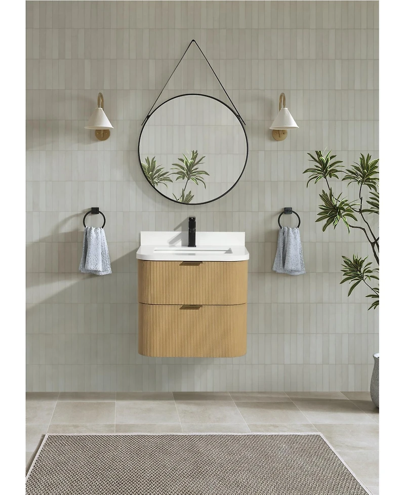 Ari Bath Chantal 24" Floating Bathroom Vanity Oak