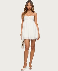 Edikted Women's Ariellah Chiffon Babydoll Mini Dress