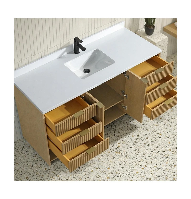 Ari Bath Diego 60" Bathroom Vanity Oak