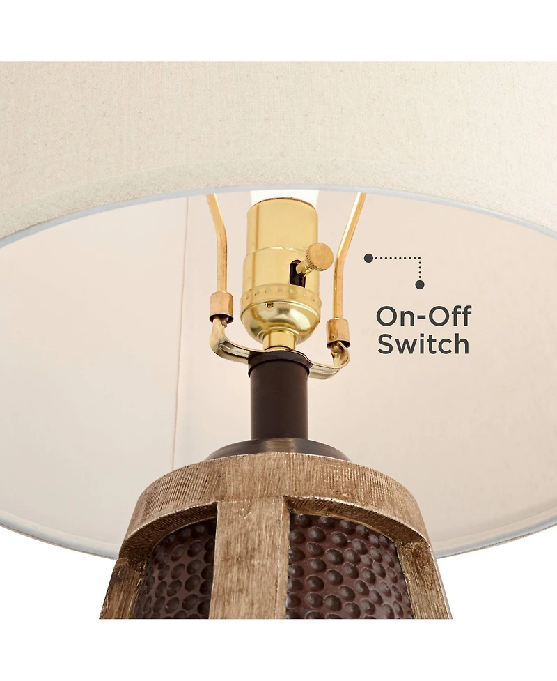 John Timberland Parker Industrial Table Lamps Set of 2 with Round Risers 30" Tall