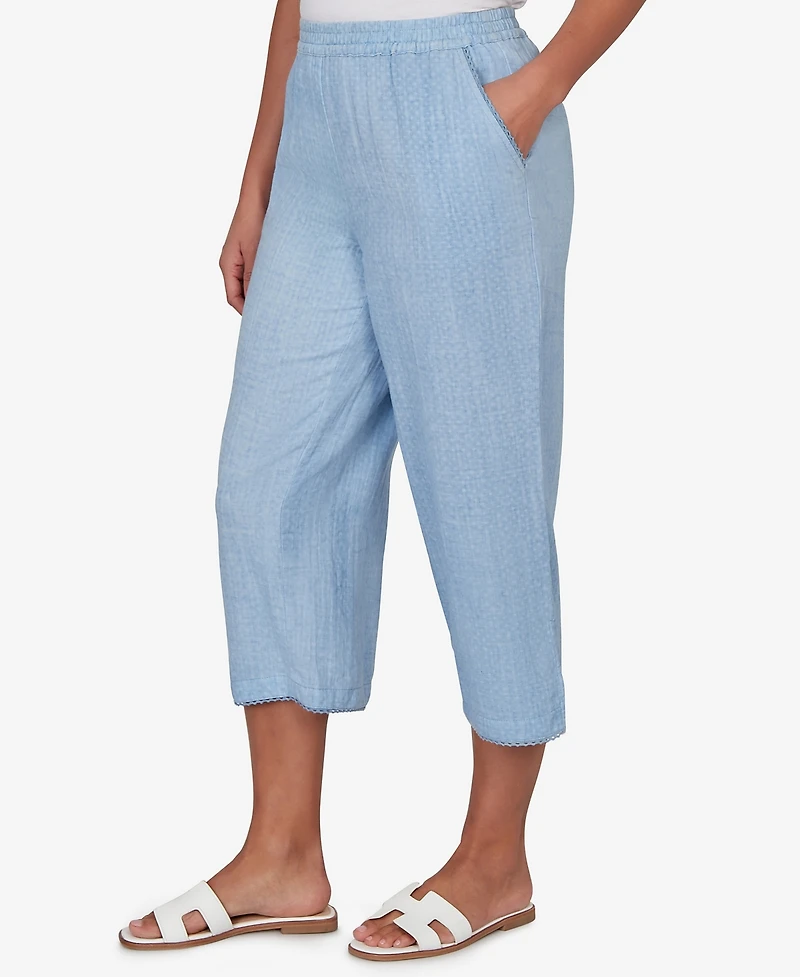 Ruby Rd. Petite Snow Washed Gauze Pull-On Capri Pants