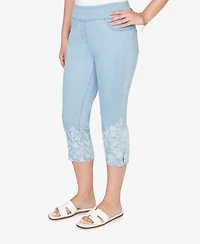Ruby Rd. Petite Printed-Hem Denim Capri Pants