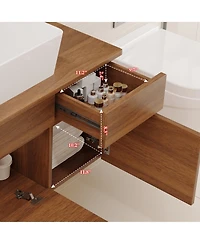 Busdays 31.5 Inches Floating Single Small Bathroom Vanity with Sink