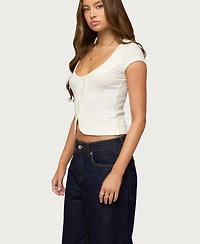 Edikted Women's Blaunca Asymmetric Knit Top