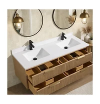 Ari Bath Diego 60" Floating Bathroom Vanity Oak