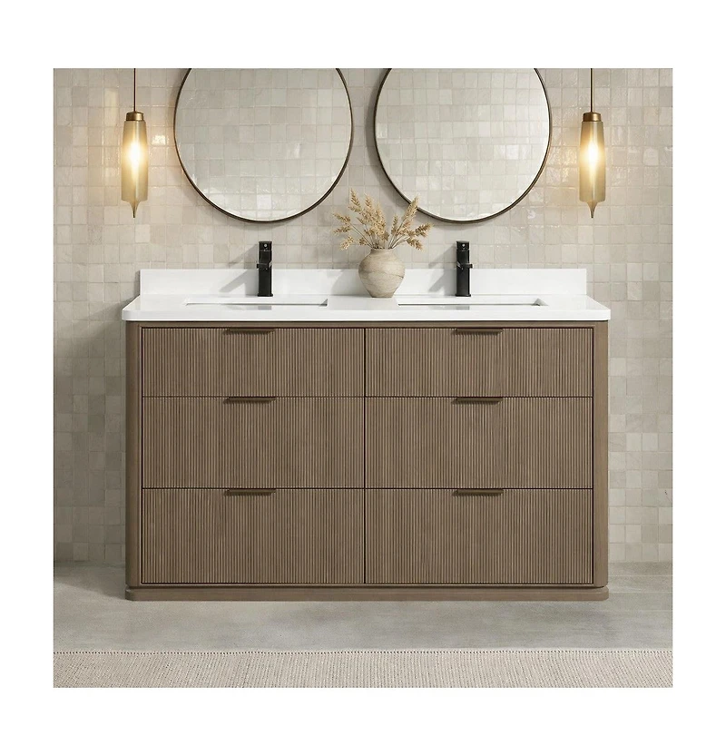 Ari Bath Aria 55" Bathroom Vanity Smoked Oak