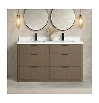 Ari Bath Aria 55" Bathroom Vanity Smoked Oak