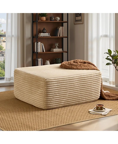 Xizzi 37" Corduroy Ottoman, Upholstered Cloud Ottoman for Boneless Couch, Modular Sectional Sofa Living Room, Memory Foam