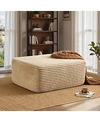 Xizzi 37" Corduroy Ottoman, Upholstered Cloud Ottoman for Boneless Couch, Modular Sectional Sofa Living Room, Memory Foam