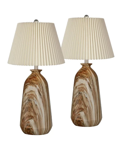 360 Lighting Carlton Modern Table Lamps 28" Tall Set of 2