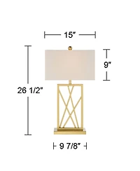 360 Lighting Claudia 26 1/2" Tall Open Metal Base Modern Glam Table Lamps Set of 2 Gold Finish Shade Living Room Bedroom