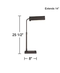 360 Lighting Harris 25 1/2" High Pharmacy Modern Desk Lamp Usb Port Ac Power Outlet Finish Metal Home Office Charging