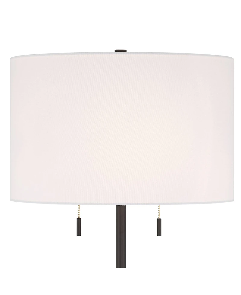 360 Lighting Deva Modern 61" Tall Standing Floor Lamp Side Table Pull Chain Metal Living Room Bedroom House Reading Office