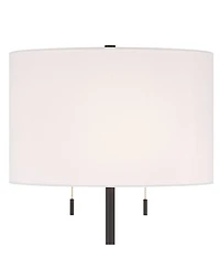 360 Lighting Deva Modern 61" Tall Standing Floor Lamp Side Table Pull Chain Metal Living Room Bedroom House Reading Office