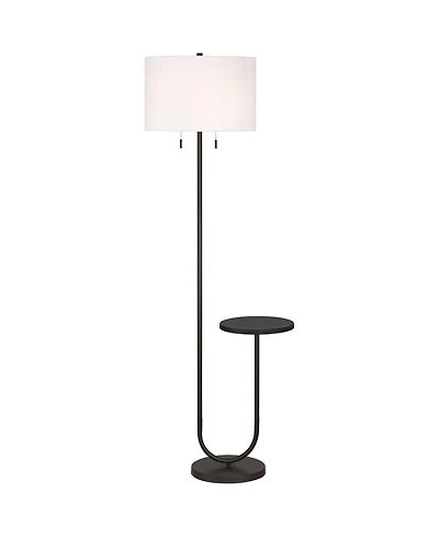 360 Lighting Deva Modern 61" Tall Standing Floor Lamp Side Table Pull Chain Metal Living Room Bedroom House Reading Office