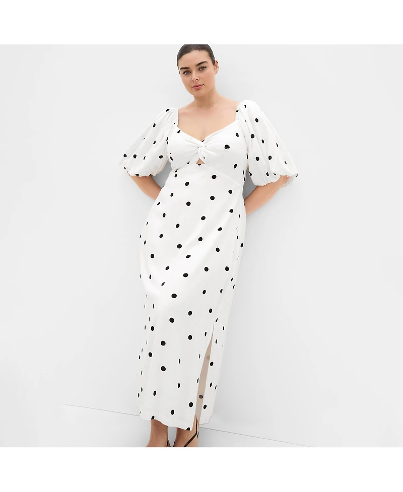 City Chic Women's Plus size Nala Spot Print Twist Front Dress