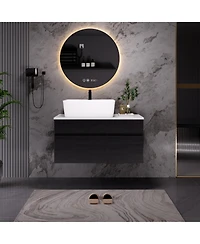 Busdays 31.5 Inches Floating Single Small Bathroom Vanity with Sink