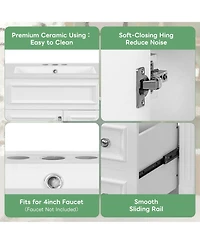 Busdays 24" Bathroom Vanity with Ceramic Sink, Small Cabinet with 2 Drawers and Adjustable Shelf, Modern Design