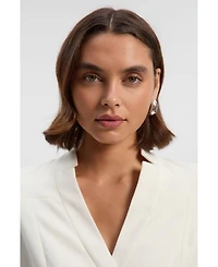 Karen Millen Women's Crepe Buckle Waist Midi Shirt Dress