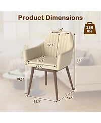 Gouun Set of 2 Upholstered Accent Dining Chairs with Padded Seat and Armrests