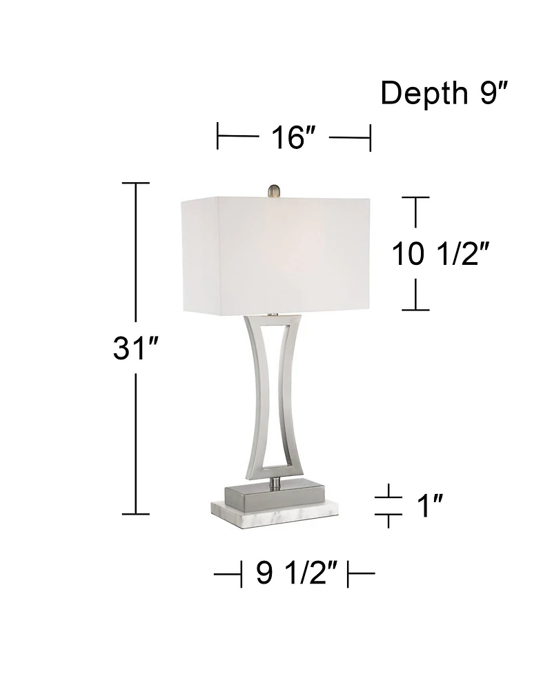 360 Lighting Roxie Modern Table Lamps Set of 2 with Marble Risers 31" Tall