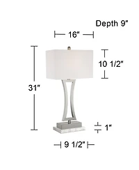 360 Lighting Roxie Modern Table Lamps Set of 2 with Marble Risers 31" Tall