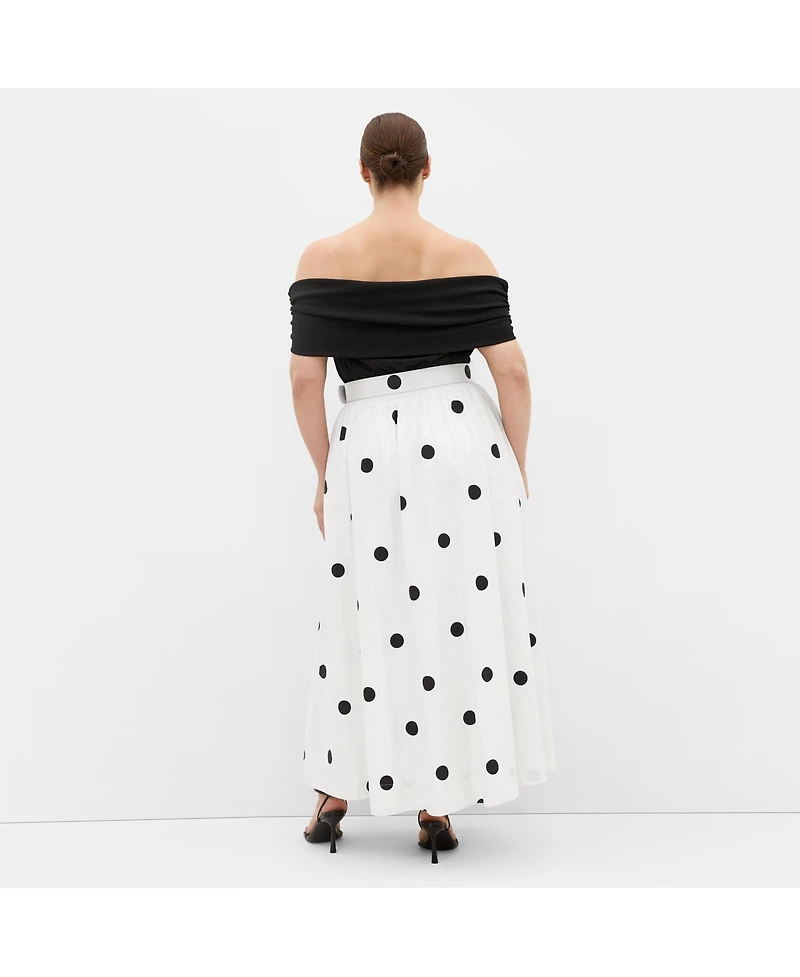 City Chic Women's Anita Off Shoulder Spot Print Dress