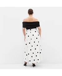 City Chic Women's Anita Off Shoulder Spot Print Dress