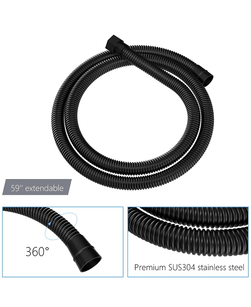 Busdays Shower System with Adjustable Slide Bar,12 Inch Wall Mounted Square Shower System with Rough-in Valve,Matte black