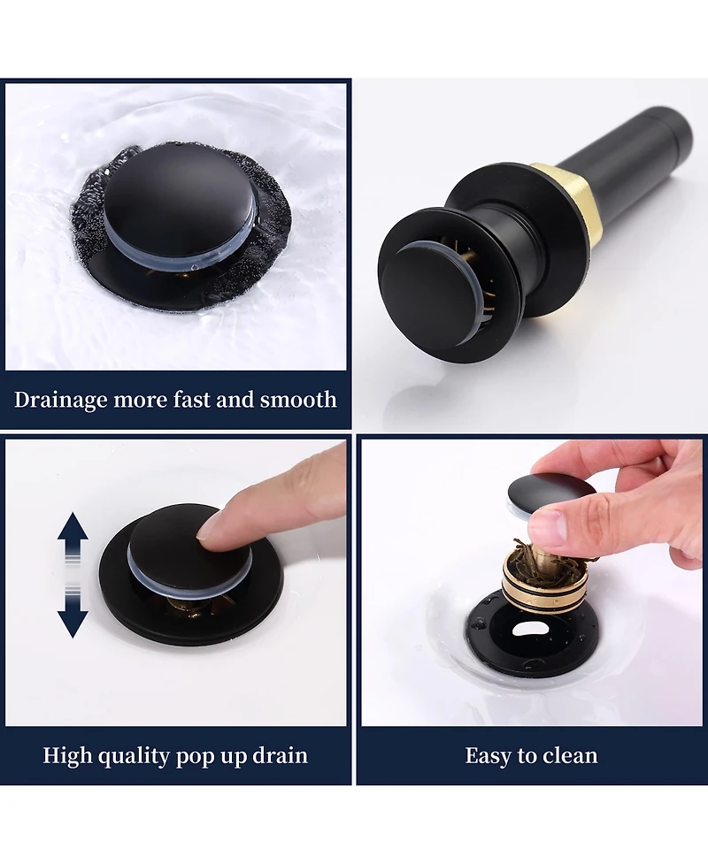 Busdays 2-Handle 4-Inch Matte Bathroom Faucet, Bathroom Vanity Sink Faucets with Pop-up Drain and Supply Hoses