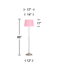 360 Lighting Abba Modern 66" Tall Standing Floor Lamp Pole Pull Chain