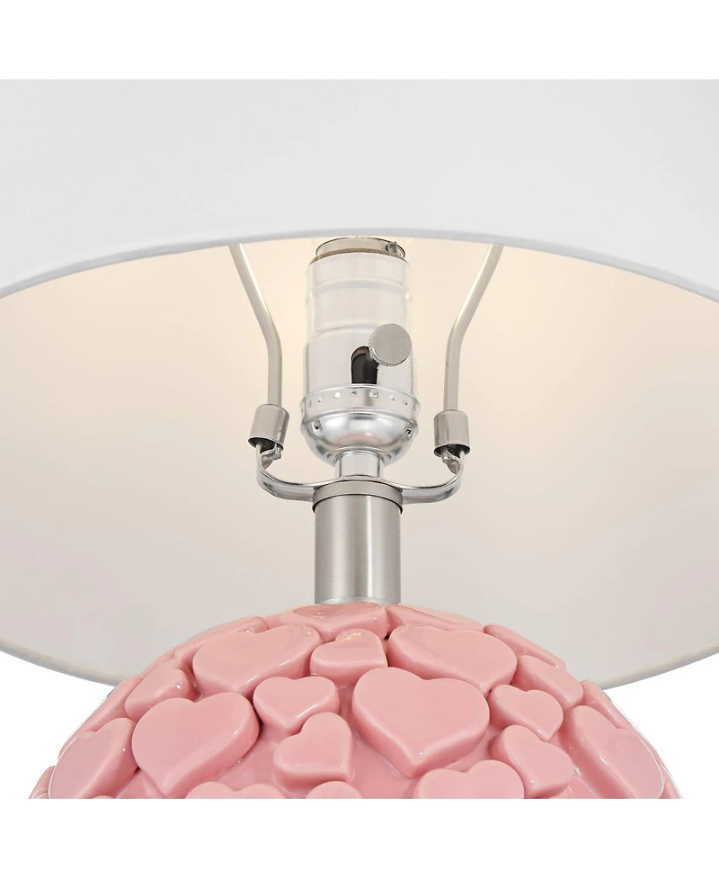 360 Lighting Aurora 17 1/4"H Hearts Ceramic Table Lamp Set of 2 with Dimmer