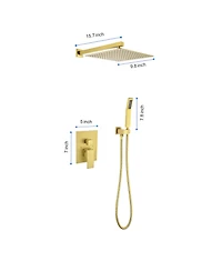 Busdays Wall Mount Rainfall Shower Head, 10-Inch Stainless Steel Rain Shower System with Adjustable Angle