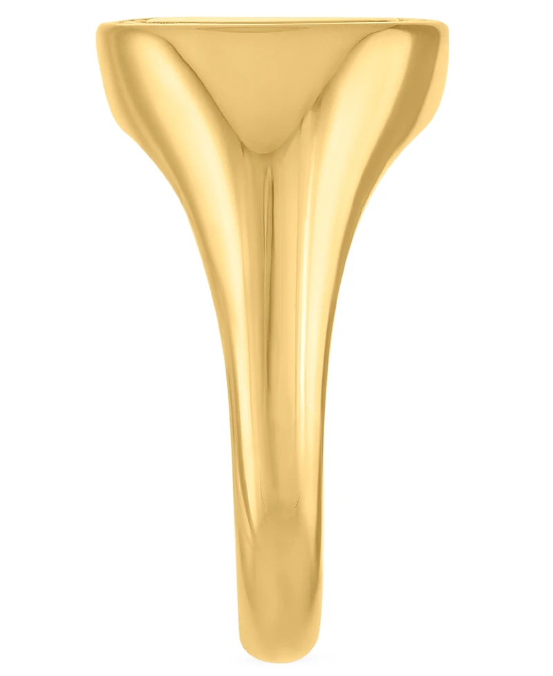 Macy's Men's Round Signet Ring in 14k Gold Over Sterling Silver