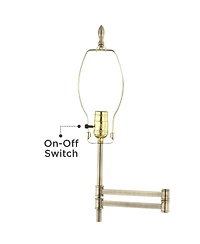 360 Lighting Traditional Swing Arm Floor Lamp 70" Tall Antique Brass Imperial Creme Fabric Bell Shade