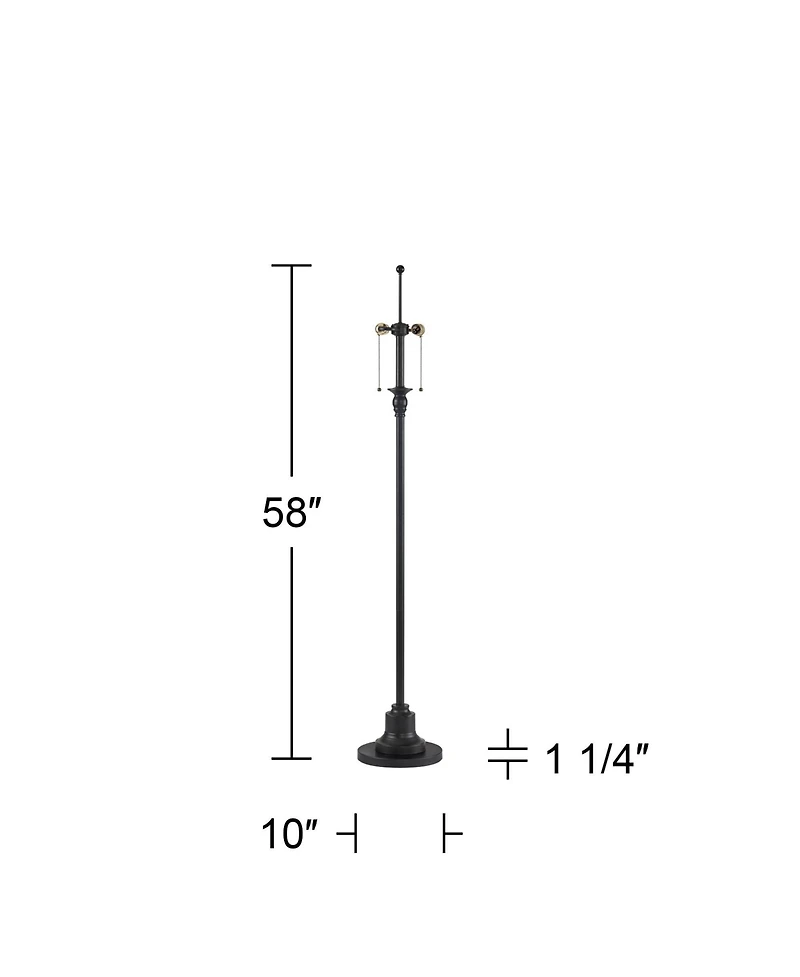 360 Lighting Dyna Traditional 58" Tall Standing Floor Lamp Base Skinny Pole Pull Chain