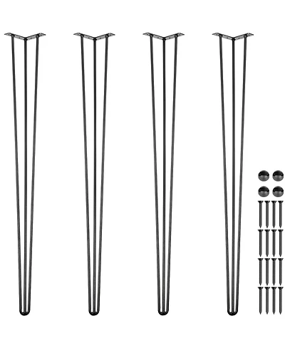 Gouun 36 in Hairpin Table Legs Set of 4, Carbon Steel 3-Rod Furniture Legs with 880 lbs Total Load Capacity